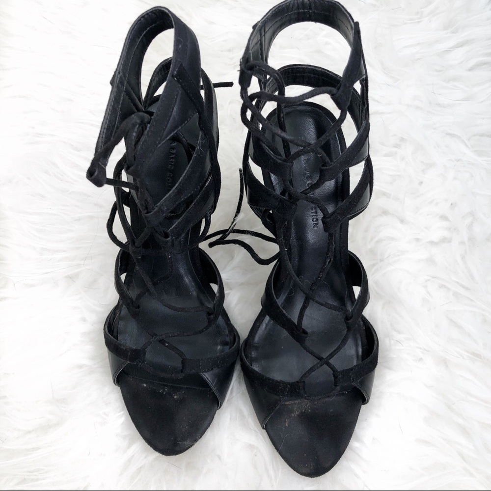 Zara SlingBack Wraparound Black Sandals